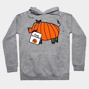 Pumpkin Pig with Halloween Horror Greeting Hoodie